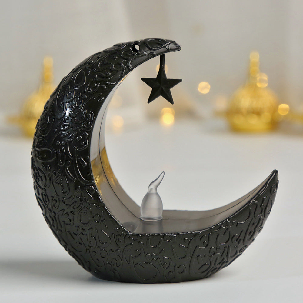 Star Moon Candlestick Arabian Lantern Electric Candle Lamp Storm