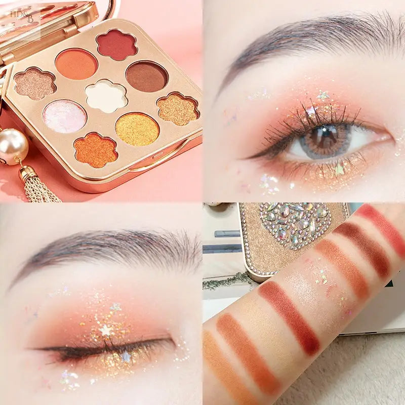 Nine Colors Matte Pearlescent Waterproof Long Lasting Star Bright Diamond Eyeshadow Palette Home Decorating & Beauty Makeup sets Makeup sets  Home Decorating & Beauty