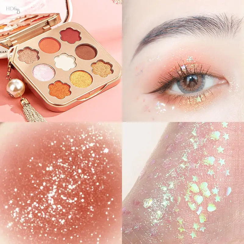 Nine Colors Matte Pearlescent Waterproof Long Lasting Star Bright Diamond Eyeshadow Palette Home Decorating & Beauty Makeup sets Makeup sets  Home Decorating & Beauty