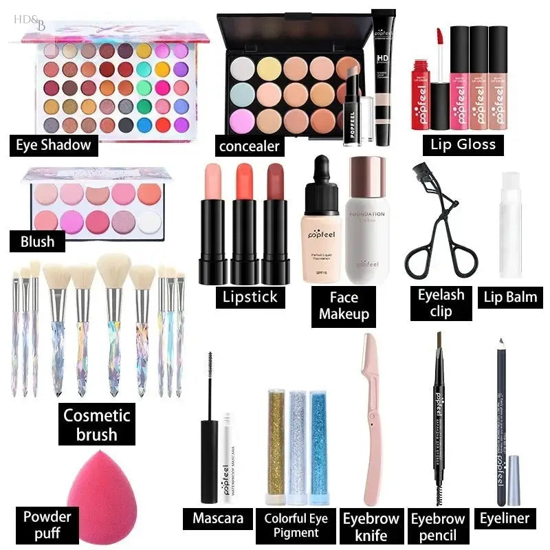 Beginner Cosmetics Makeup Set Complete Set Novice Student Light Makeup Gift Box Home Decorating & Beauty Makeup sets Makeup sets  Home Decorating & Beauty