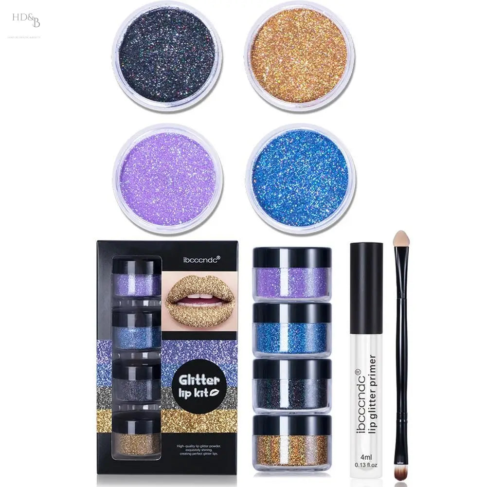 Glitter Lip Gloss Lipstick Shiny DIY Lip Gloss Diamond Waterproof Long Lasting Lipgloss Kit With Lip Primer Lip Tint Lips Makeup Home Decorating & Beauty Makeup sets Makeup sets 19.47 Home Decorating & Beauty B